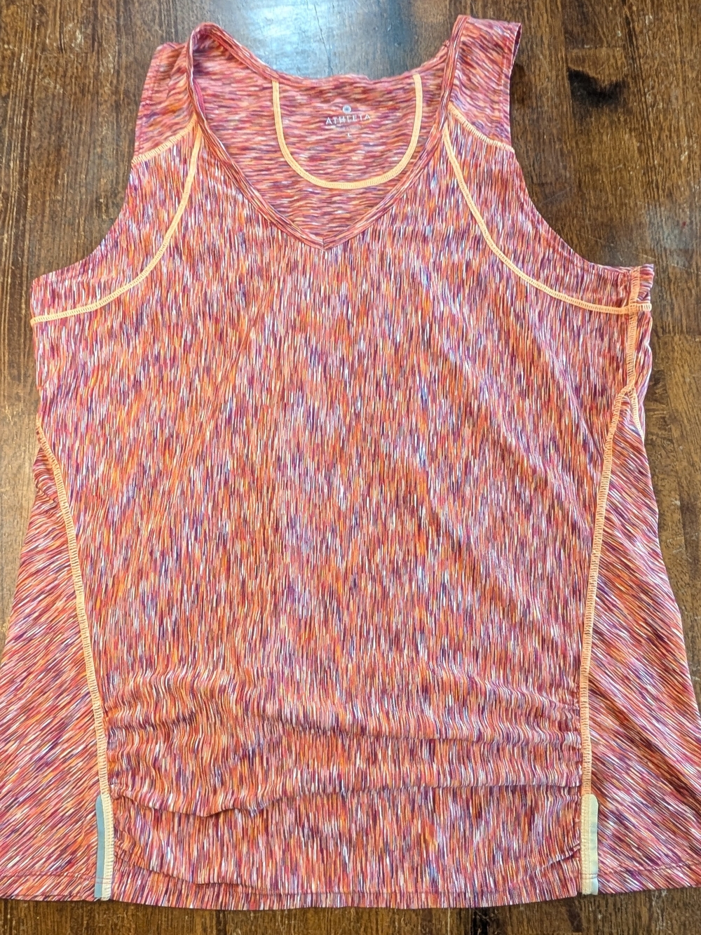 Athleta Multicolor Tank Top Womens Large Orange Lightweight Activewear Shirt